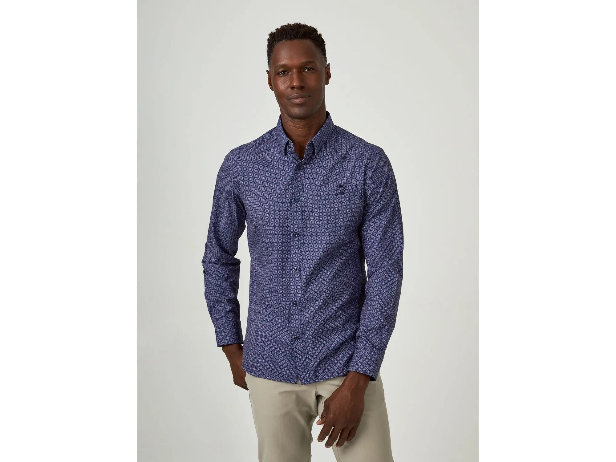 7 Diamonds faro Long Sleeve Shirt In Navy