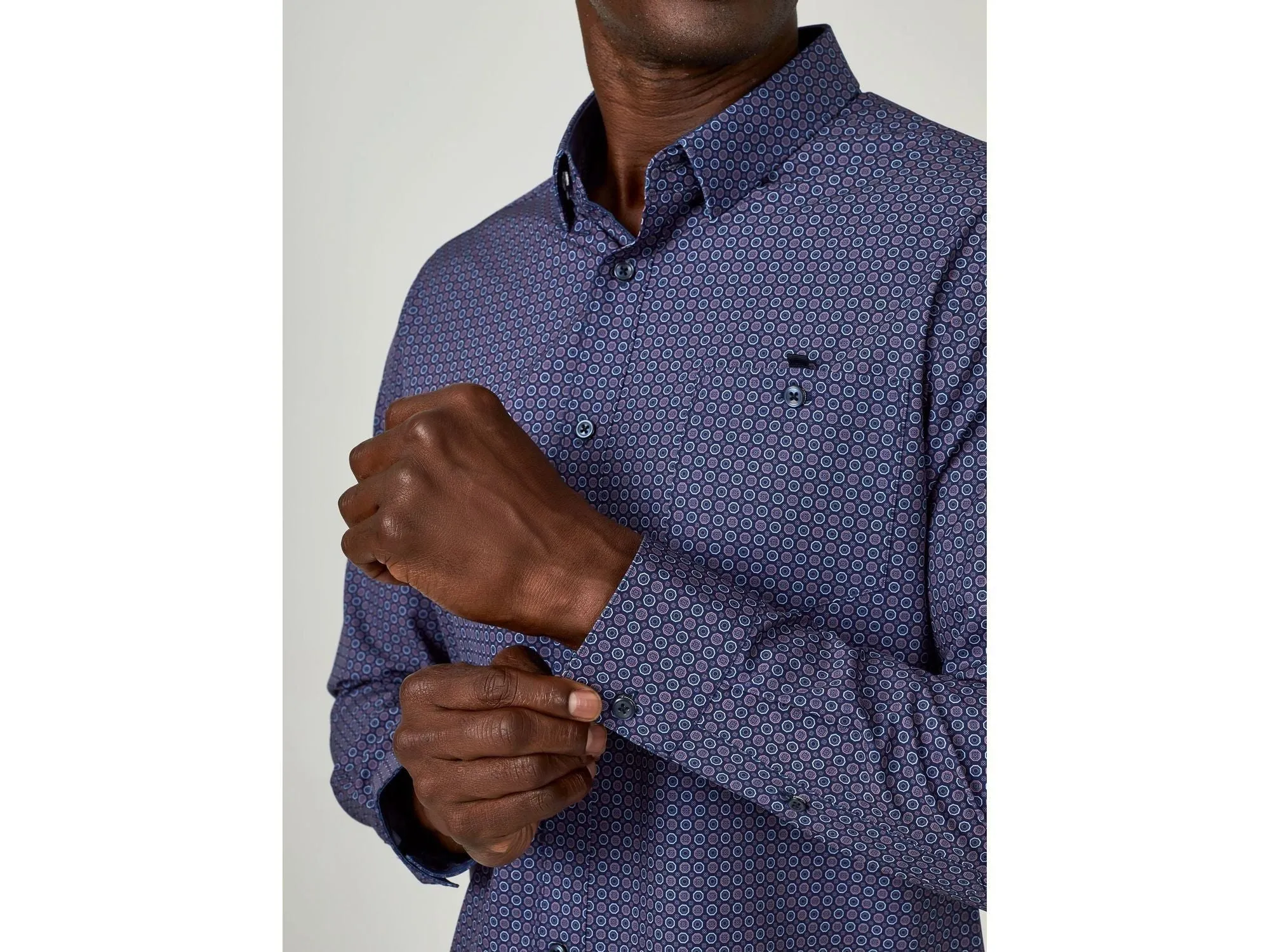 7 Diamonds faro Long Sleeve Shirt In Navy