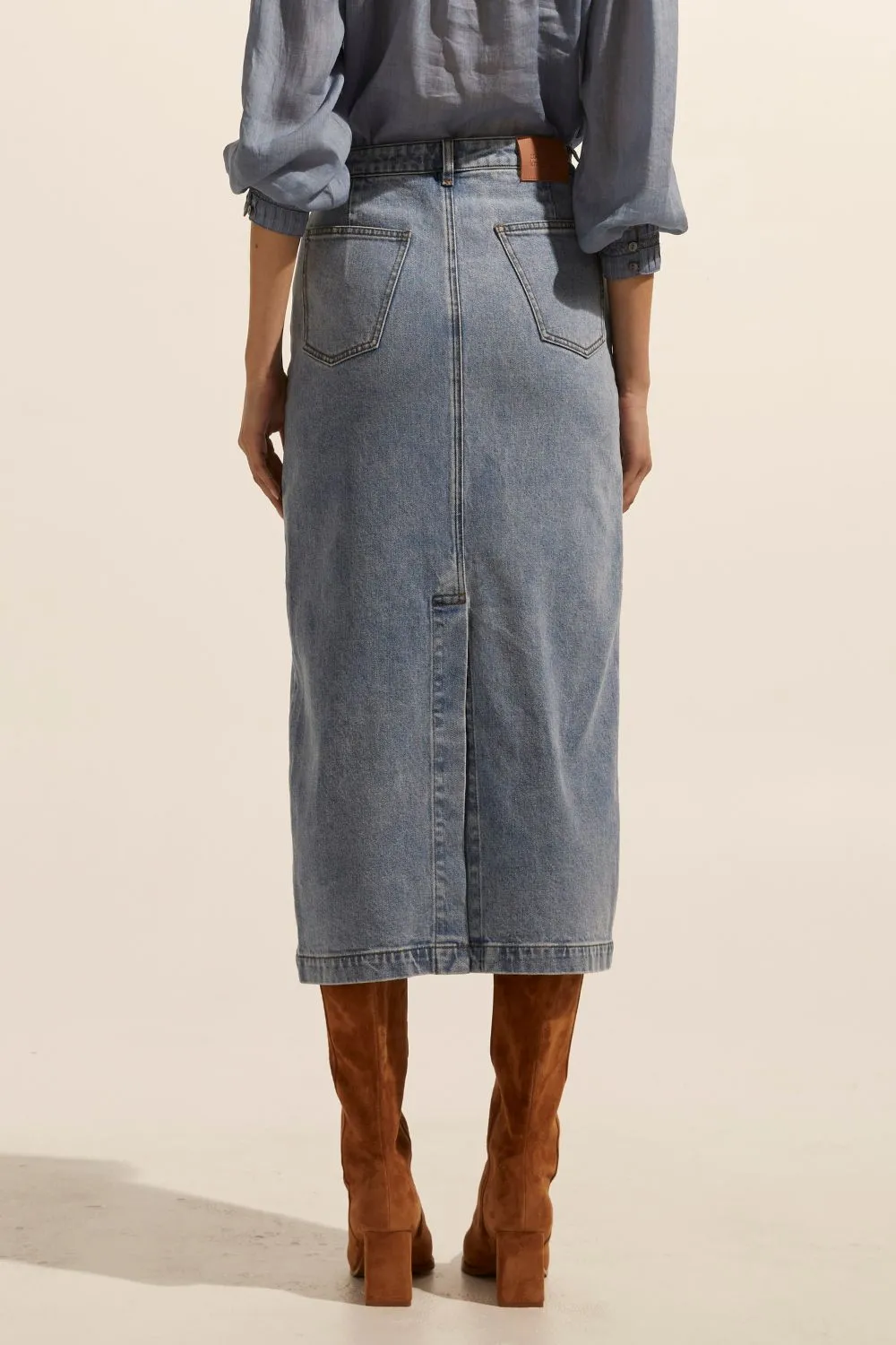 accord skirt - washed denim