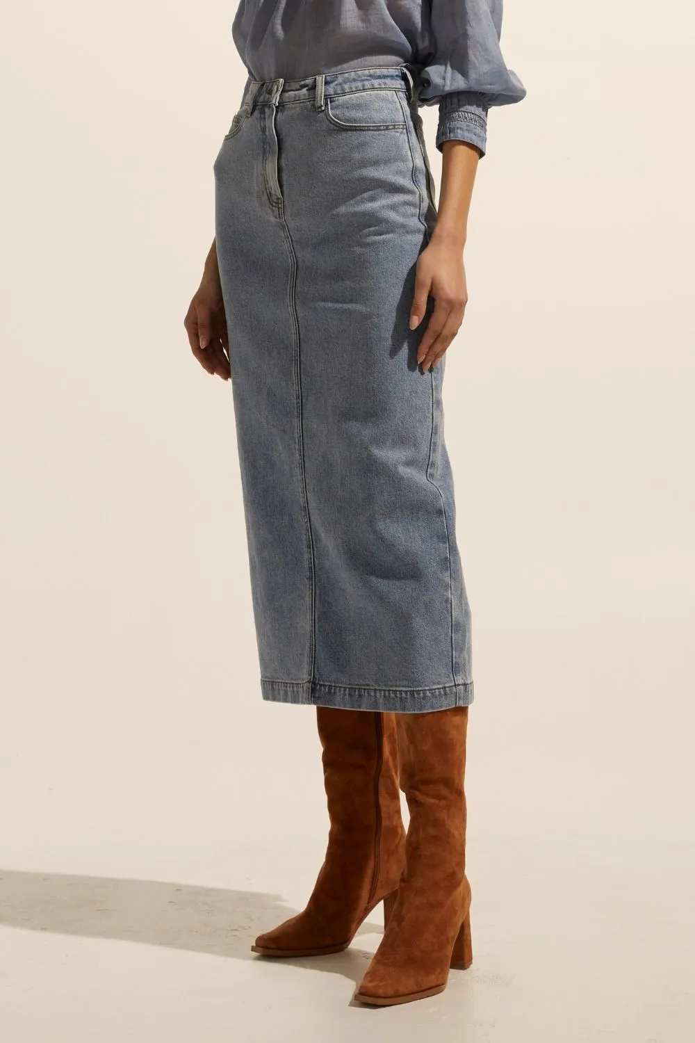 accord skirt - washed denim