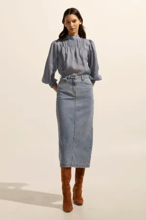 accord skirt - washed denim