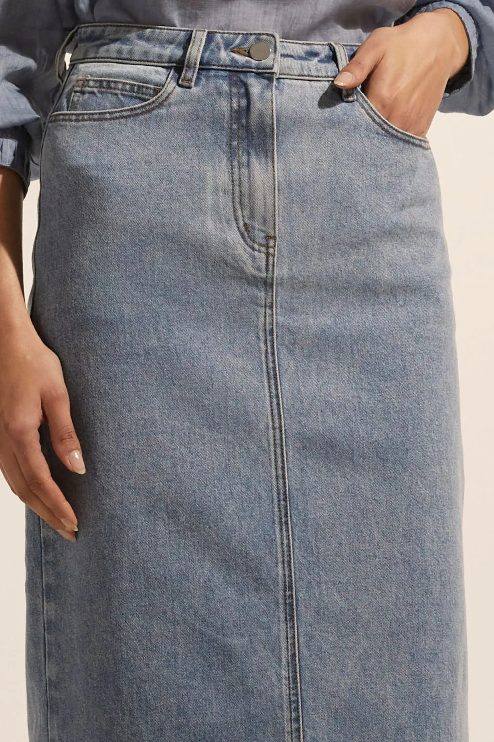 accord skirt - washed denim