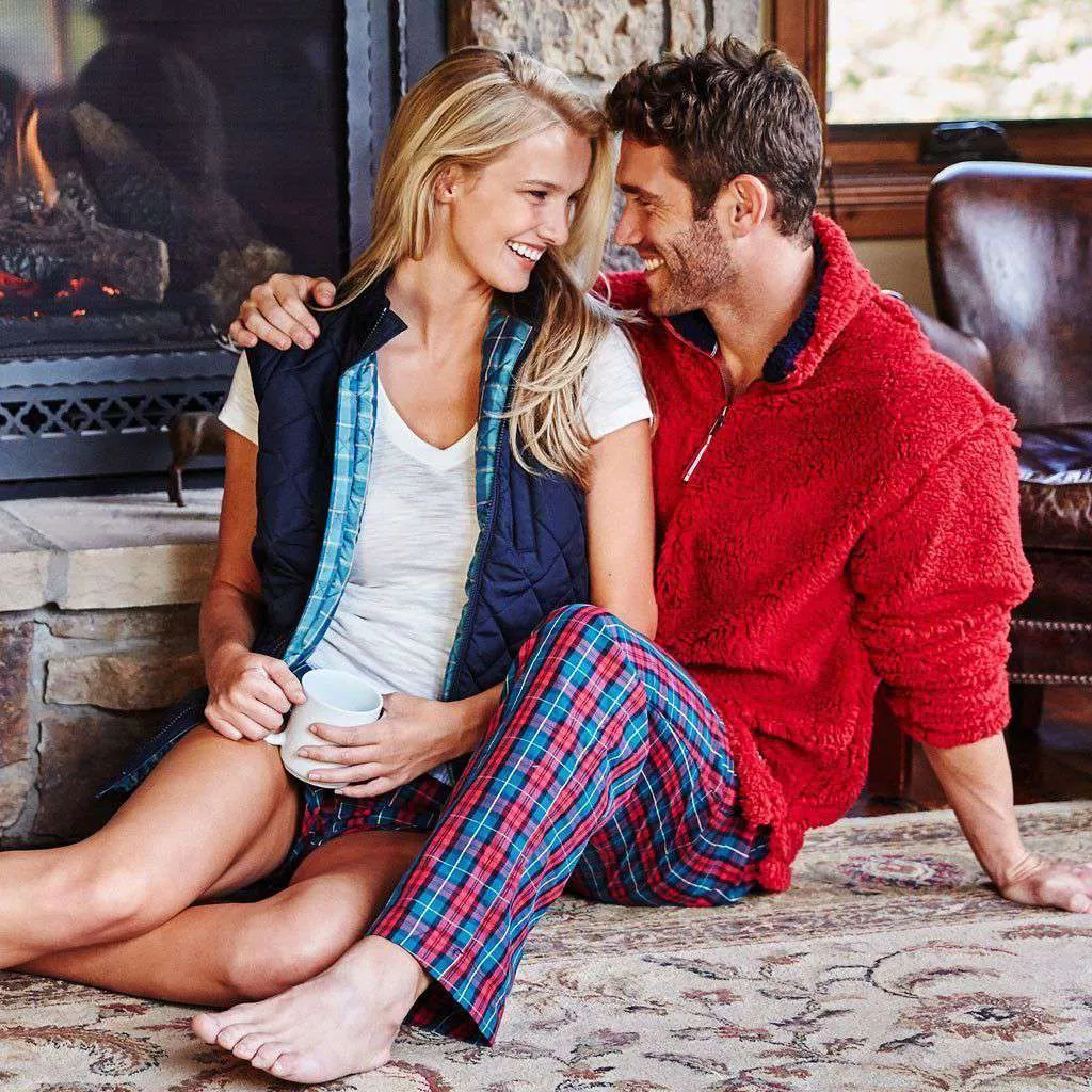 Appalachian Pile Pullover 1/4 Zip in Washed Red by Southern Marsh