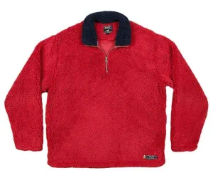 Appalachian Pile Pullover 1/4 Zip in Washed Red by Southern Marsh