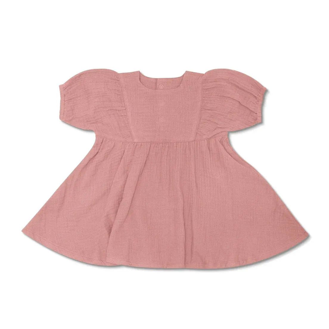 Apple Park Puff Sleeve Muslin Dress S1