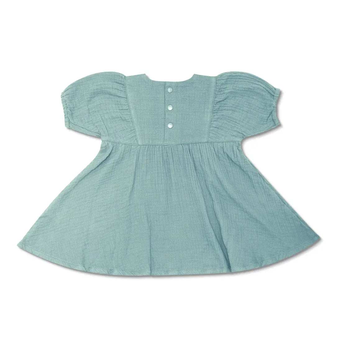 Apple Park Puff Sleeve Muslin Dress S1