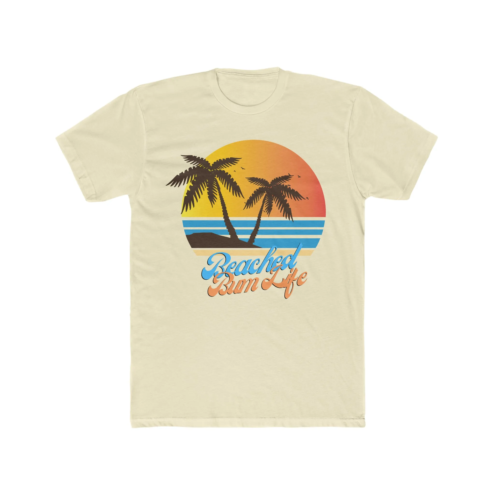 BEACHED BUM LIFE SUNSET - Men's Cotton Crew Tee