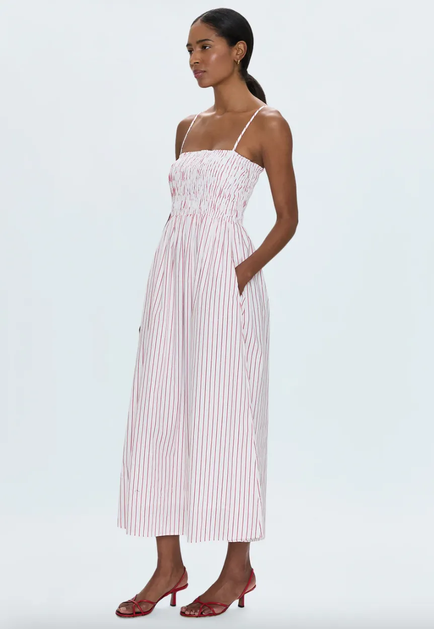 Bianca Dress Ruby Stripe