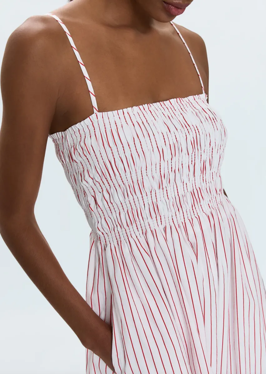Bianca Dress Ruby Stripe