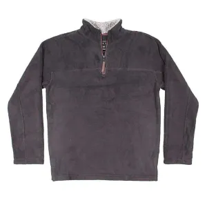 Big Sky Fleece 1/4 Zip Pullover in Soft Black by True Grit