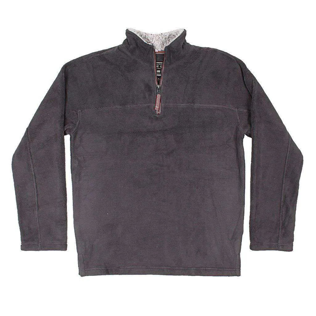 Big Sky Fleece 1/4 Zip Pullover in Soft Black by True Grit