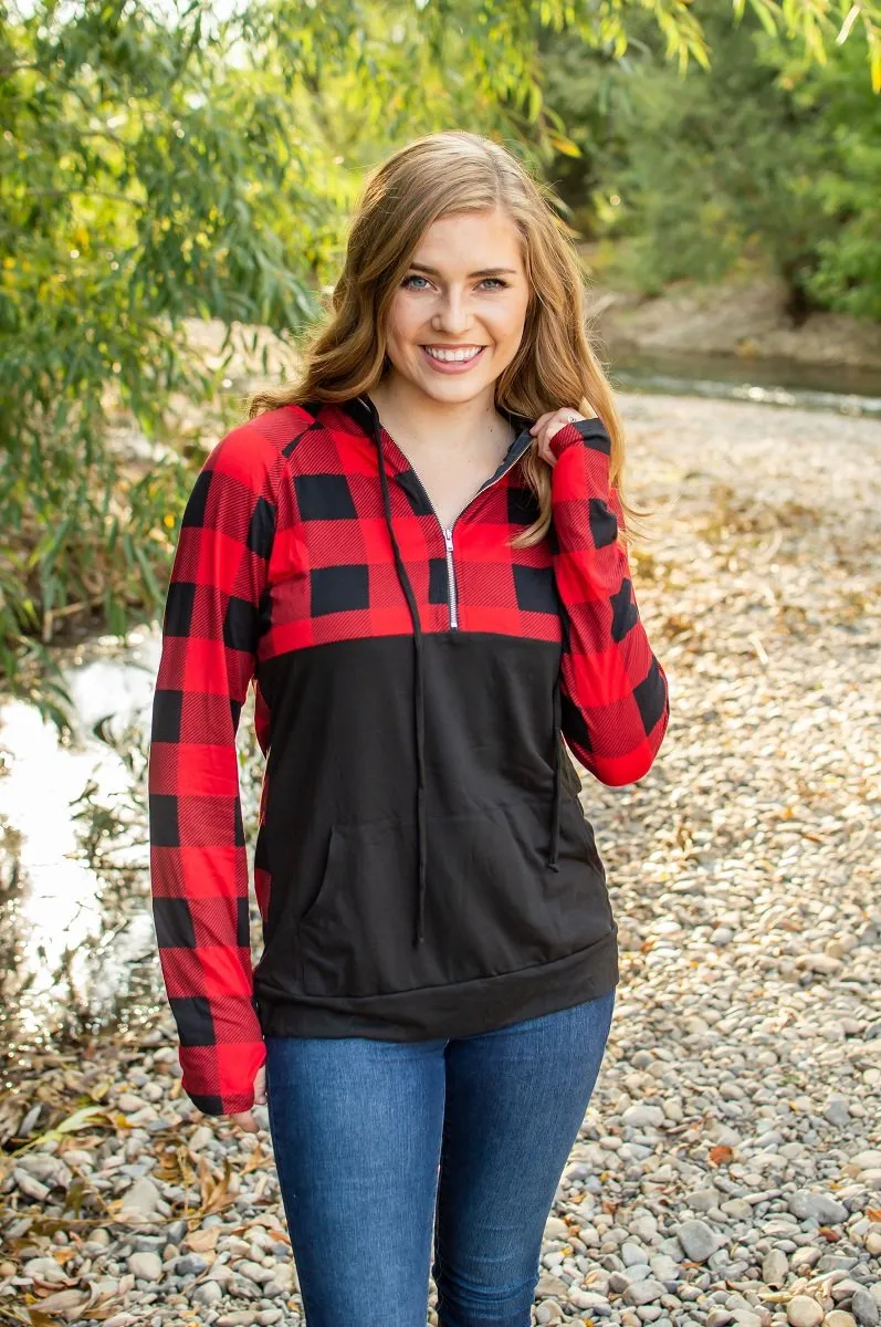 Buffalo Half Zip | Black and Red