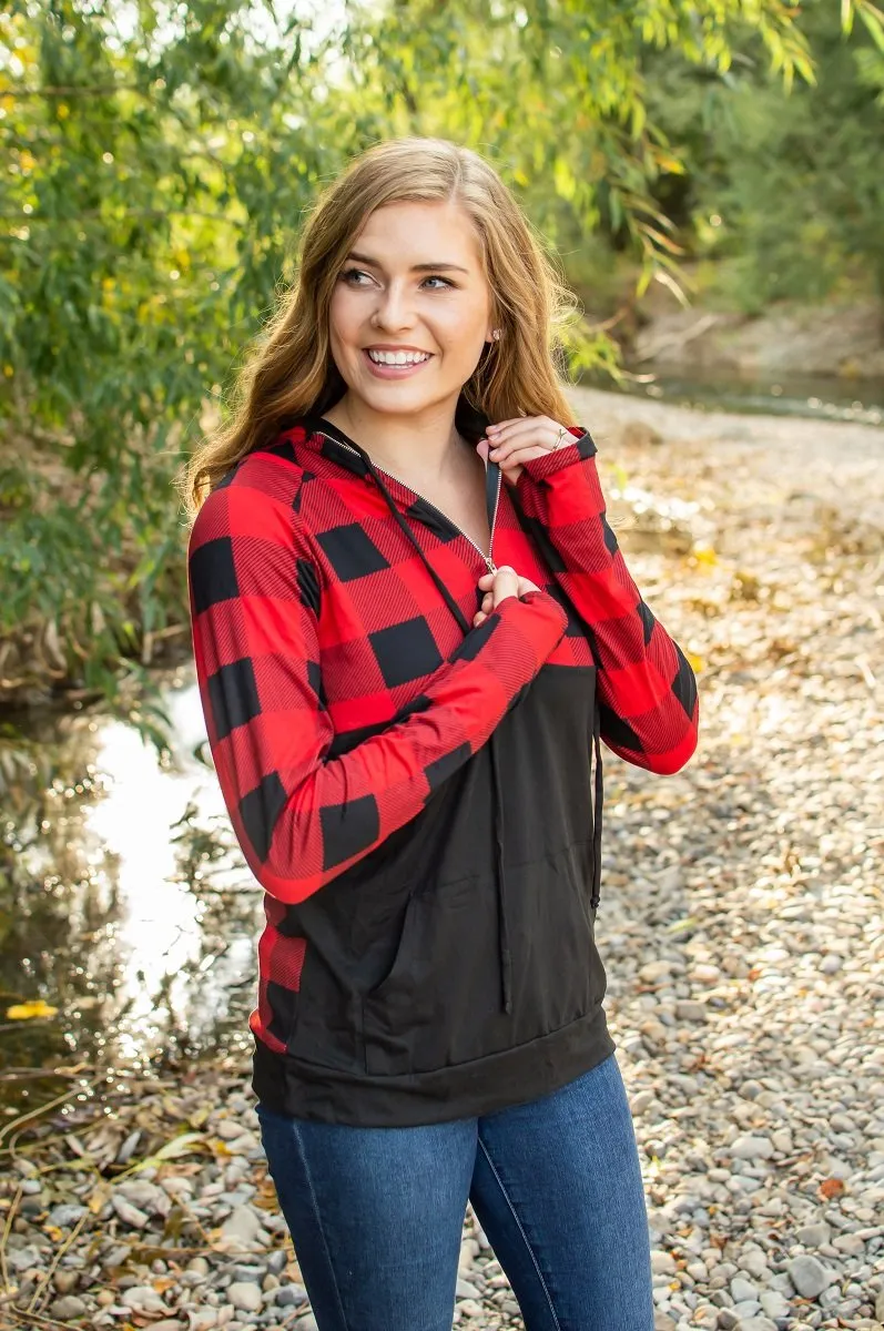 Buffalo Half Zip | Black and Red