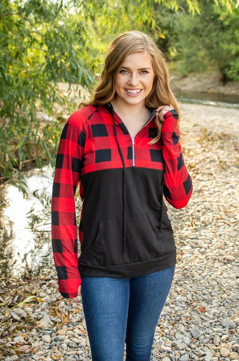 Buffalo Half Zip | Black and Red