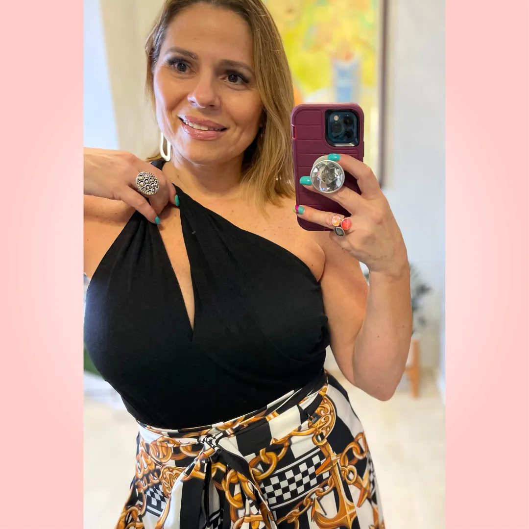 Chain Print Long Skirt