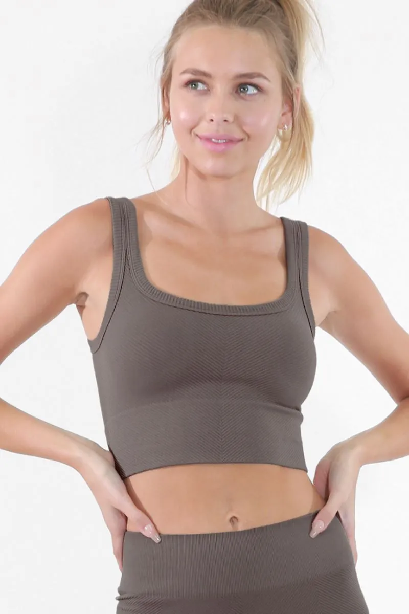Chevron Ribbed Crop Top