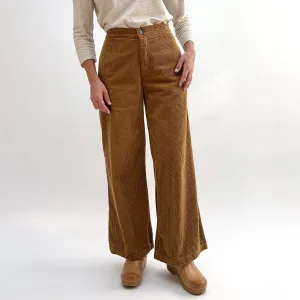 Cut Loose | Lux Corduroy Wide Leg Zip Pants in Brass