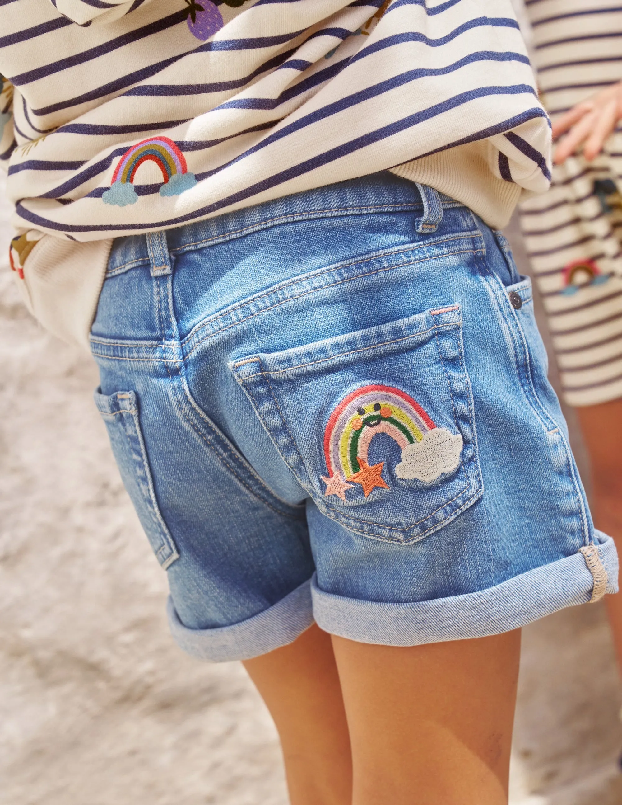 Denim Shorts-Light Vintage Weather