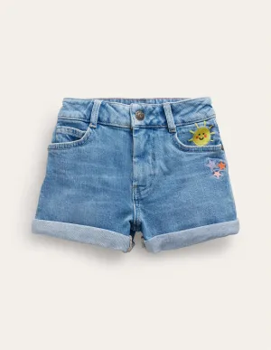 Denim Shorts-Light Vintage Weather