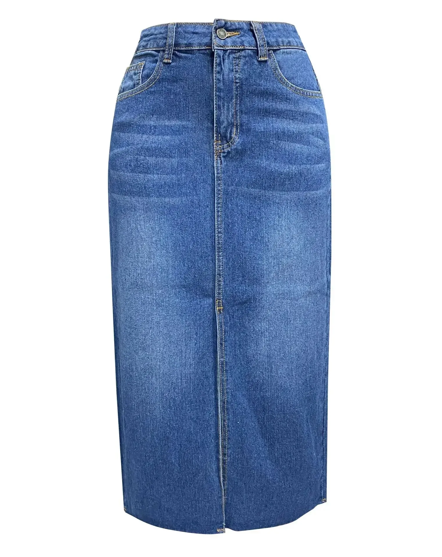DENISE  Classic High-Waist Denim Skirt