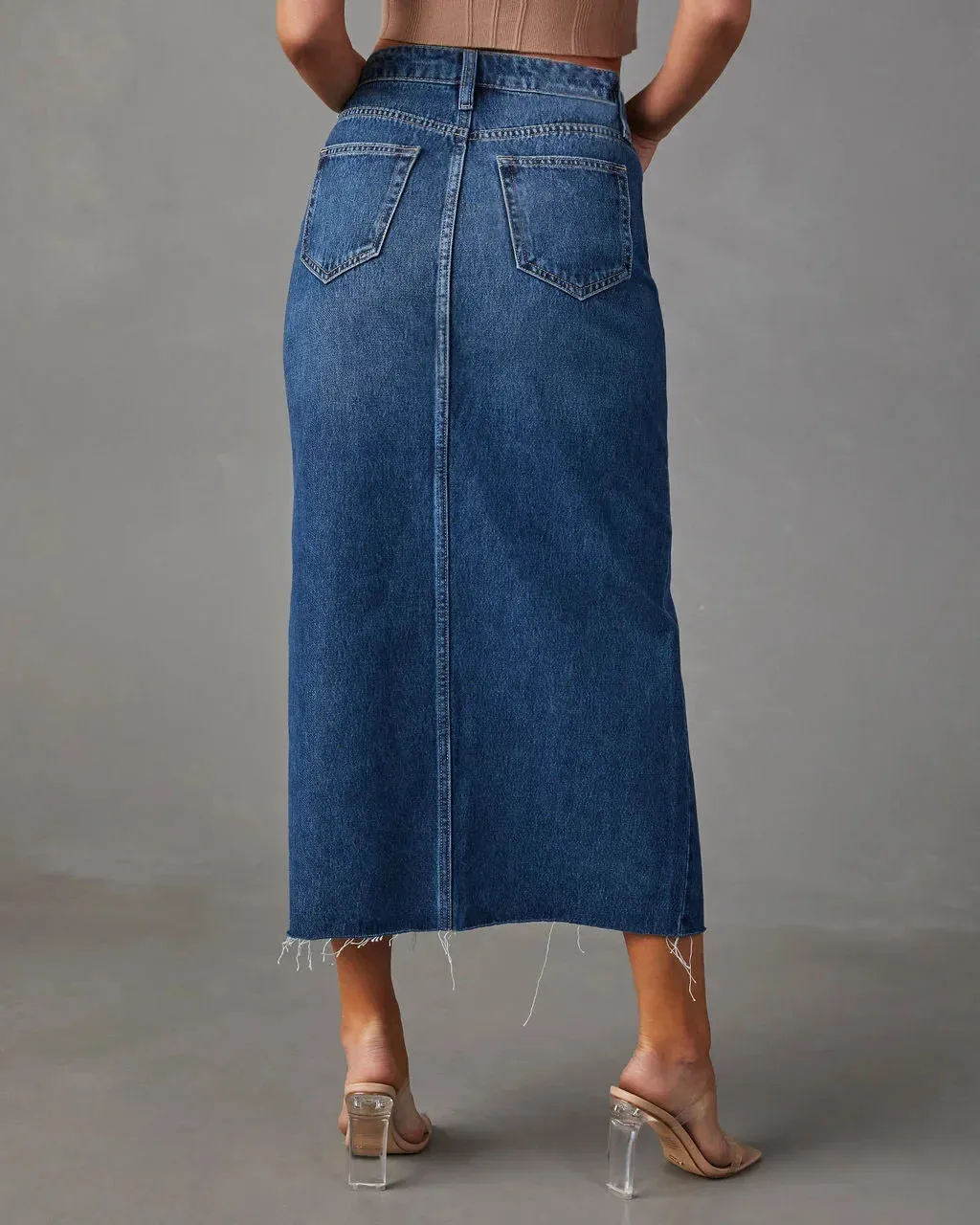 DENISE  Classic High-Waist Denim Skirt