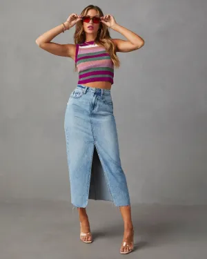 DENISE  Classic High-Waist Denim Skirt