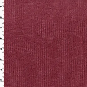 Dusty Rose Red 2x2 Soft Ribbed Brushed Knit Fabric