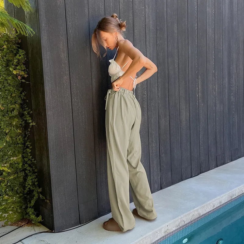 Elegant High Waist Wide Leg Trouser - Asha