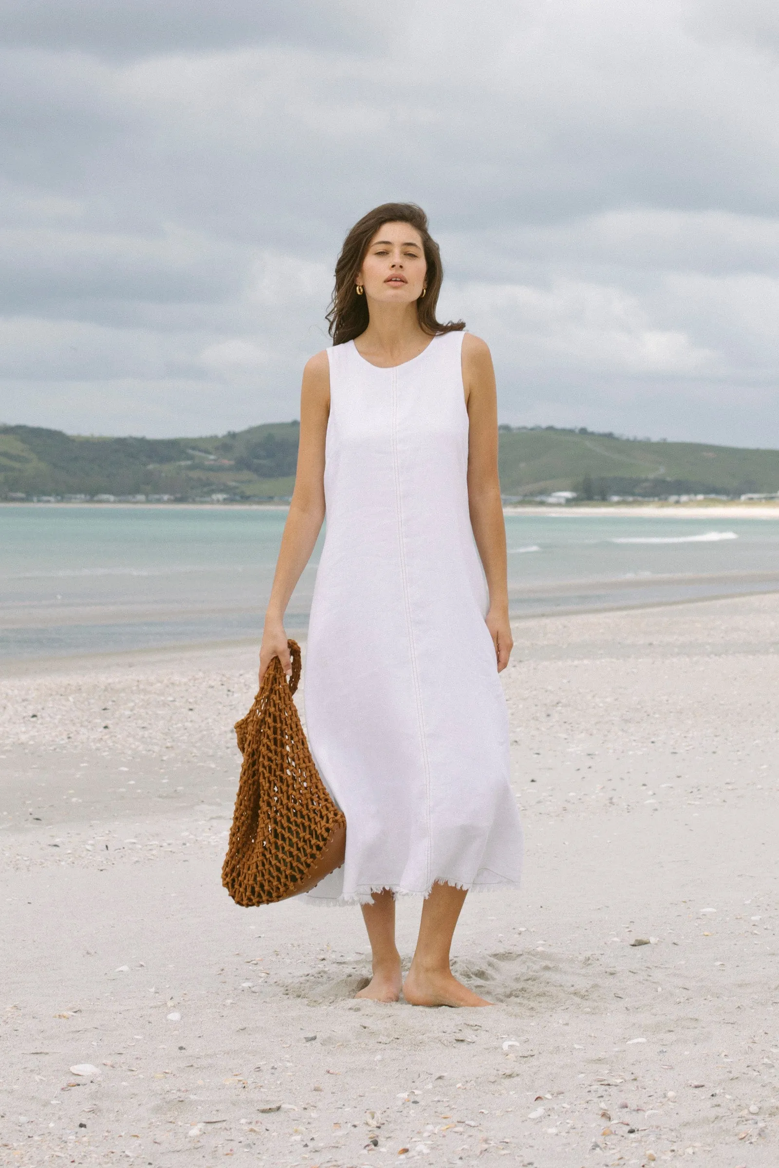 Florence Linen Dress - White