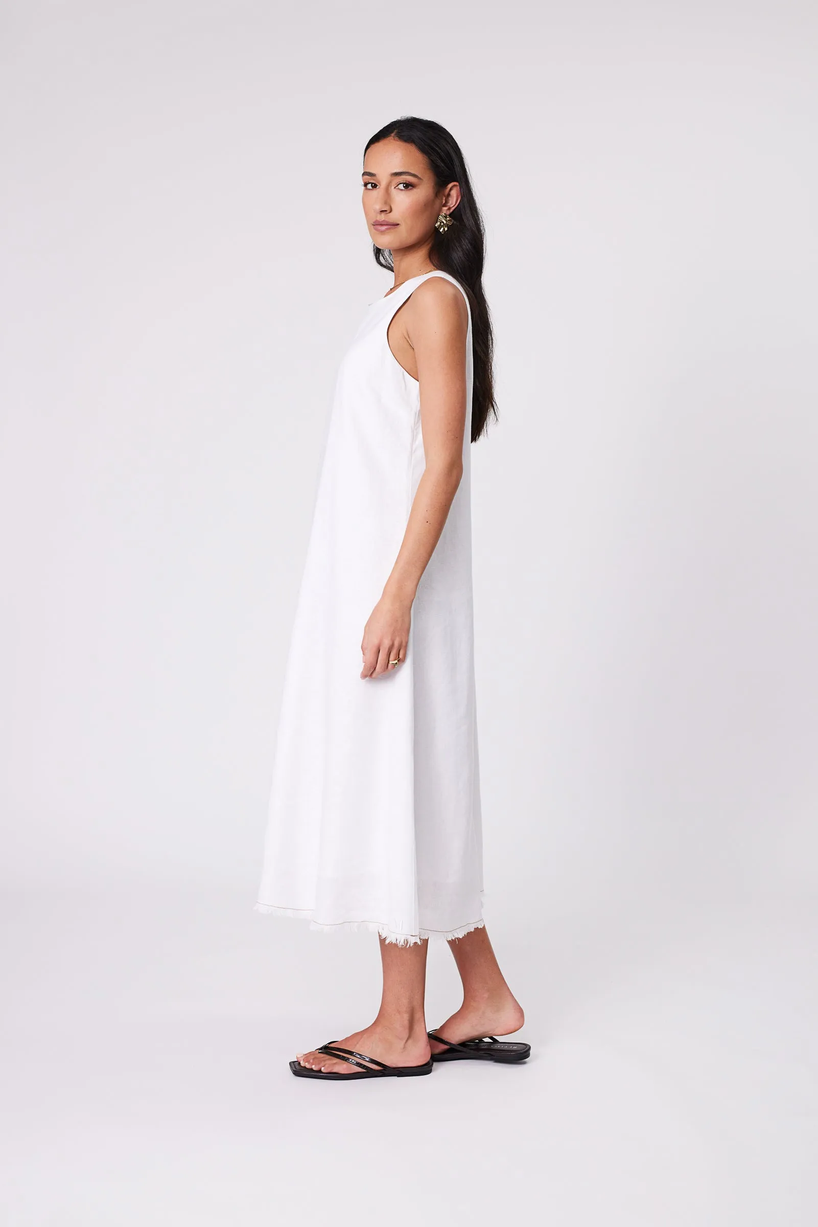 Florence Linen Dress - White