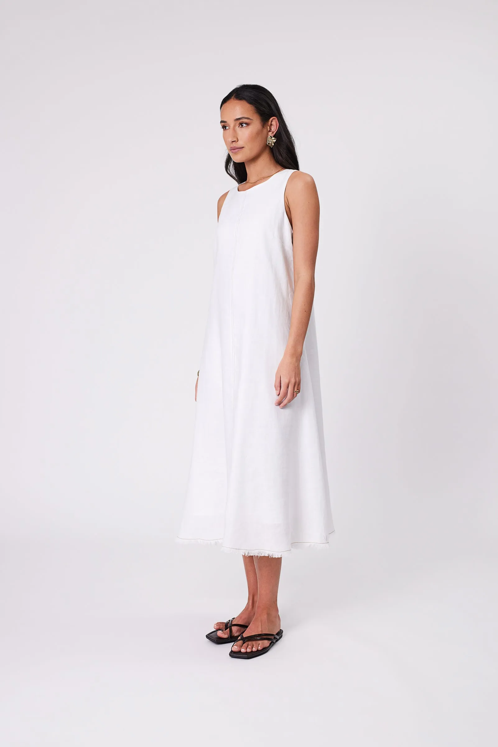 Florence Linen Dress - White