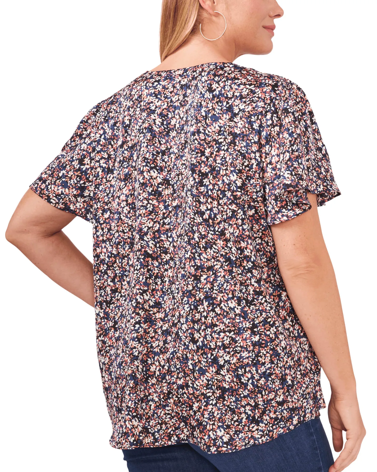 Fresh Blooms Flutter Sleeve Blouse | FRESH PINK