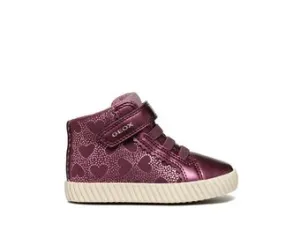 Geox Mirroless B4669A Prune Girls Velcro Ankle Boots