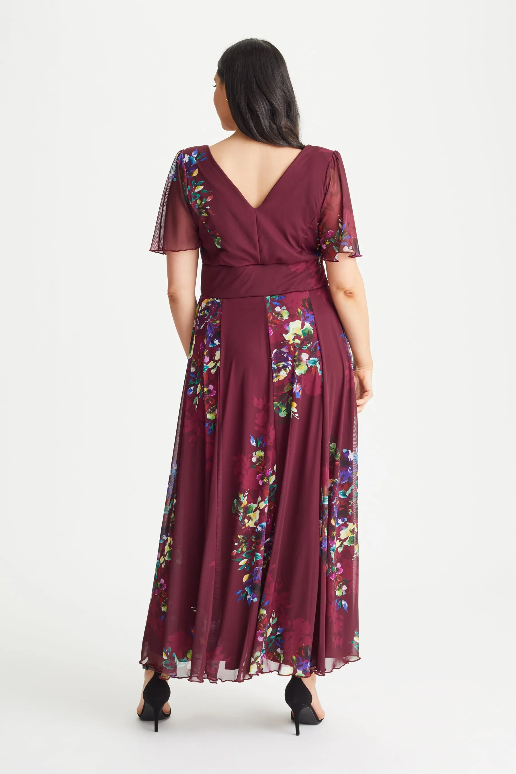 Isabelle Deep Magenta Float Sleeve Maxi Dress