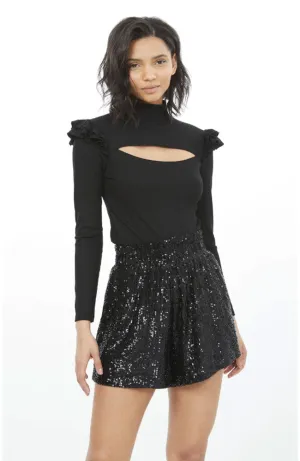 Joan Ribbed Jersey Mock Neck