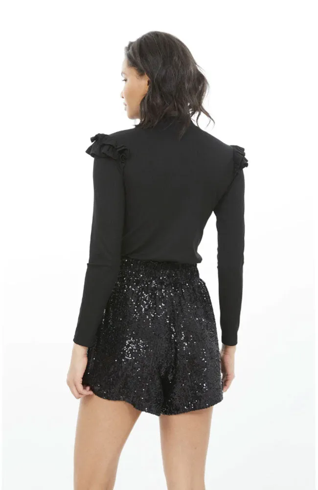 Joan Ribbed Jersey Mock Neck