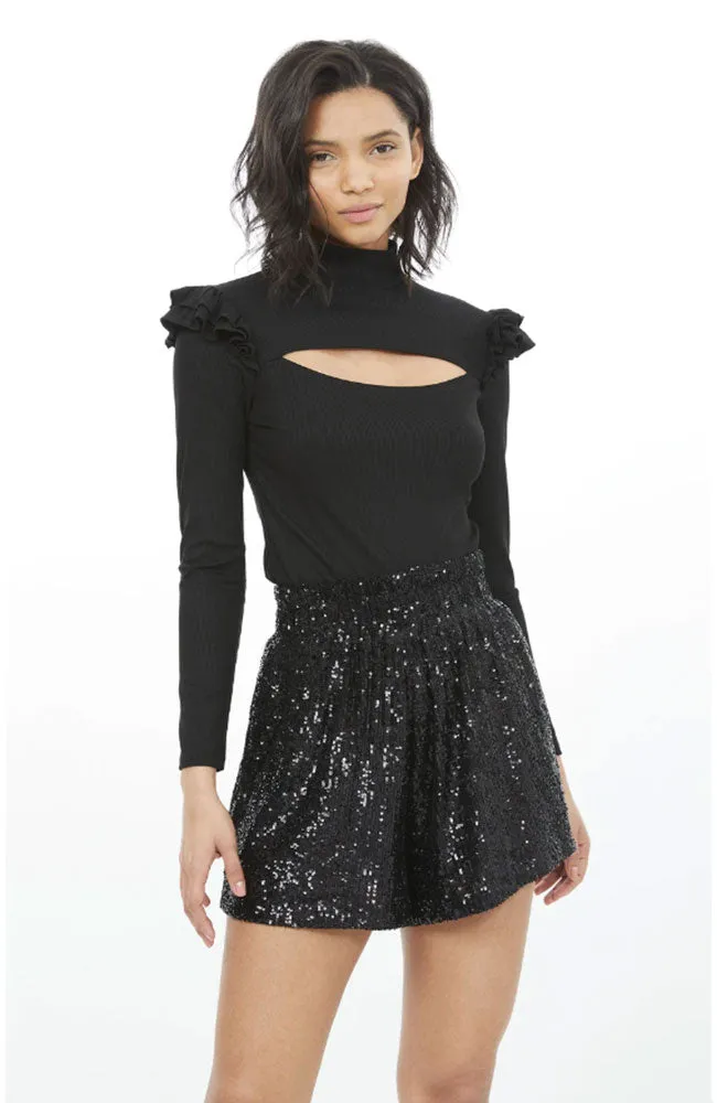 Joan Ribbed Jersey Mock Neck