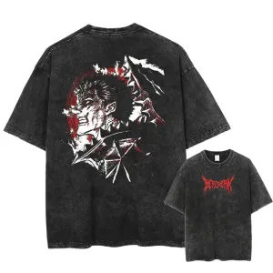 [KUJO] "Dark Beast" 2-Sided Vintage Oversized T Shirt