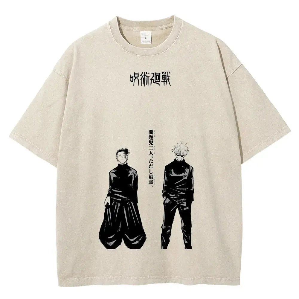 [KUJO] "Gojo X Geto" Vintage Oversized T Shirt
