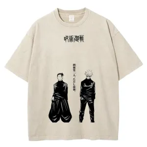 [KUJO] "Gojo X Geto" Vintage Oversized T Shirt