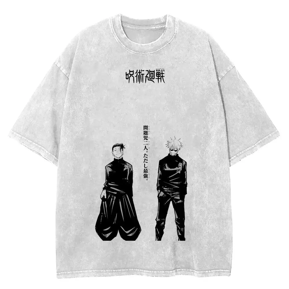 [KUJO] "Gojo X Geto" Vintage Oversized T Shirt