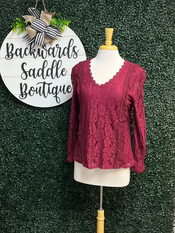 Laced V-Neck Elegant Top