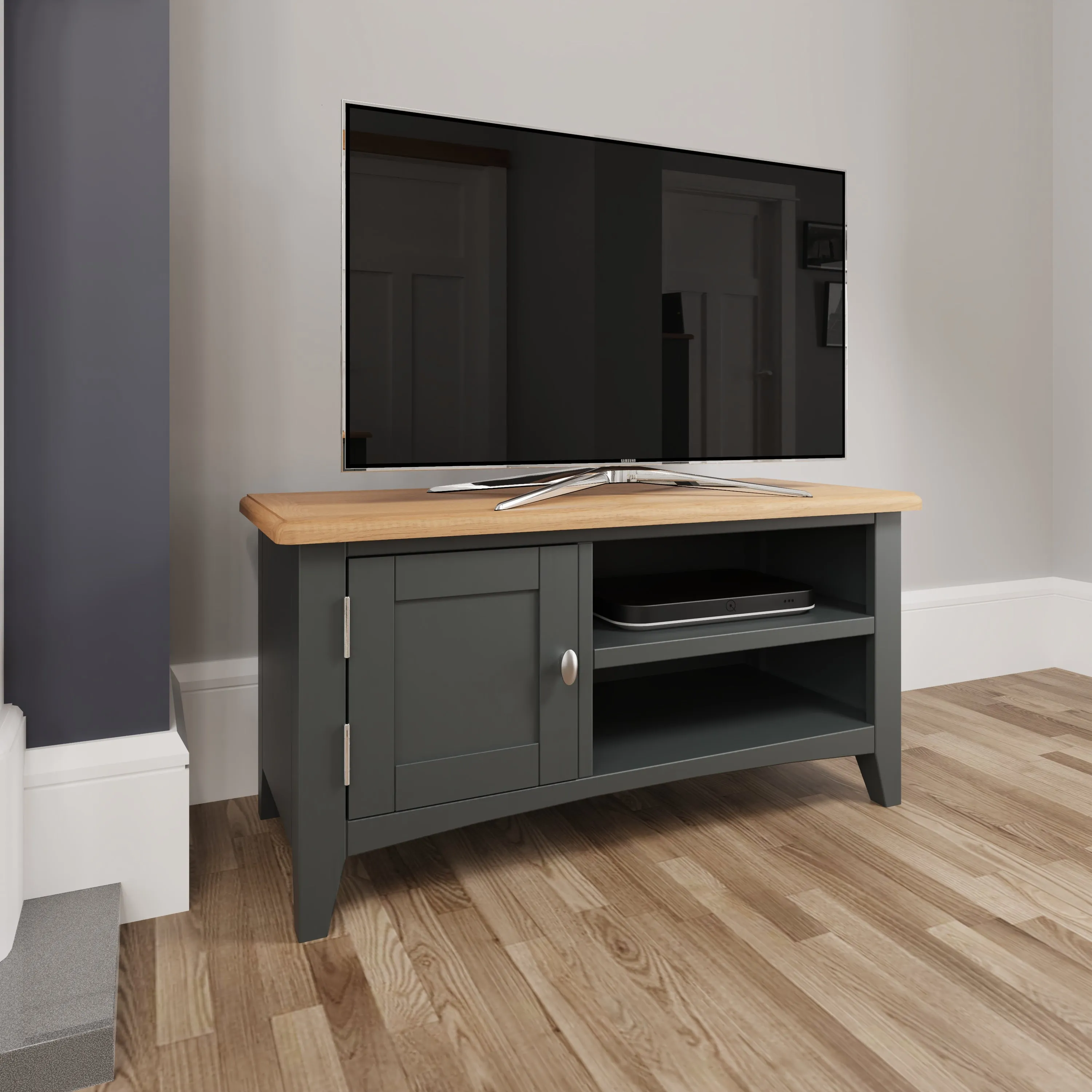 Malmesbury Grey TV Unit 90 x 38 x 45 cm