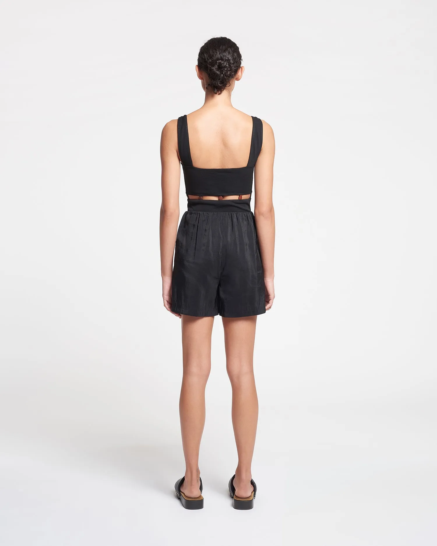 Masami - Glass Poplin Shorts - Black