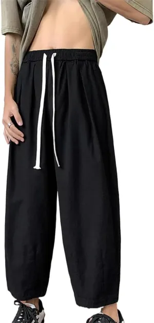Mens Casual Ankle-Length Pants Chinese Style Summer Loose Harem Trousers