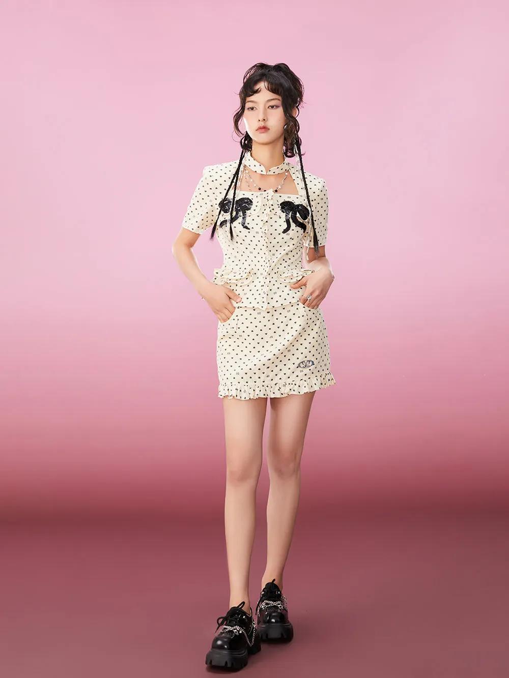 MUKZIN Sweet Style Heart Pattern Elegant High Quality Skirts