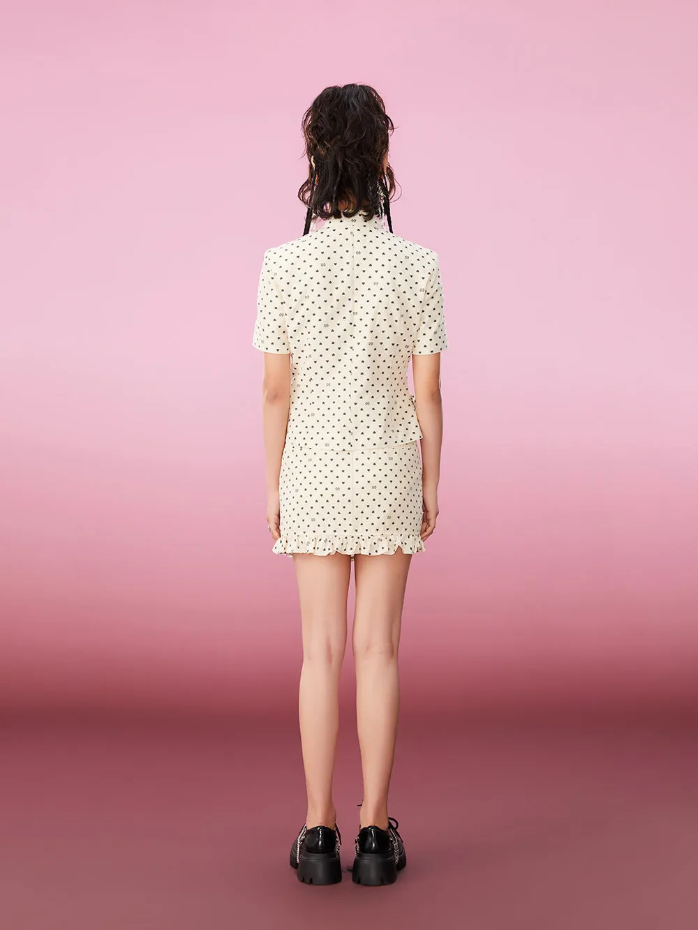 MUKZIN Sweet Style Heart Pattern Elegant High Quality Skirts