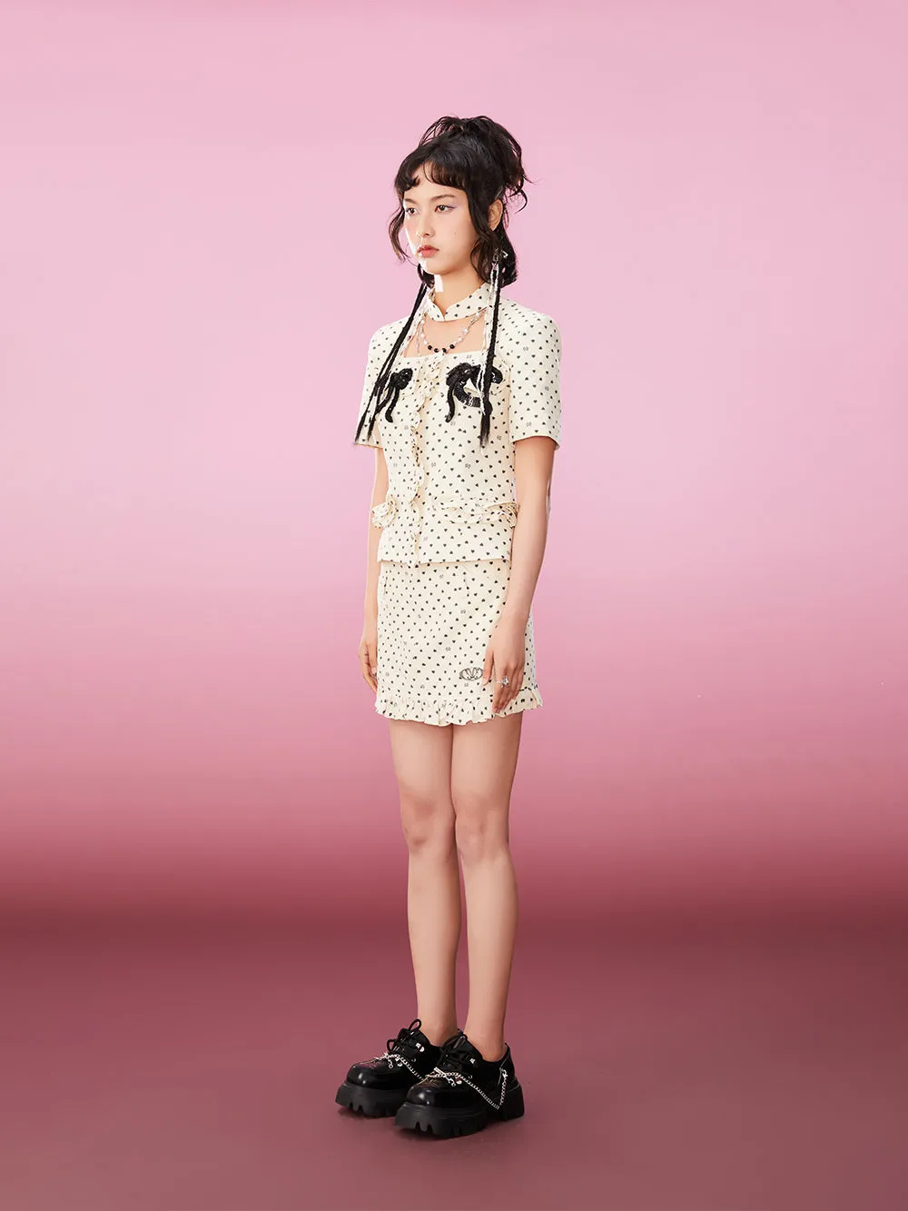 MUKZIN Sweet Style Heart Pattern Elegant High Quality Skirts
