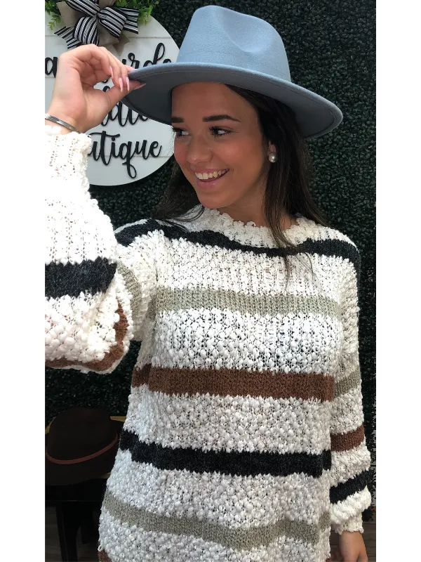 Multi stripe sweater top