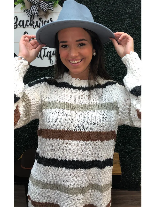 Multi stripe sweater top